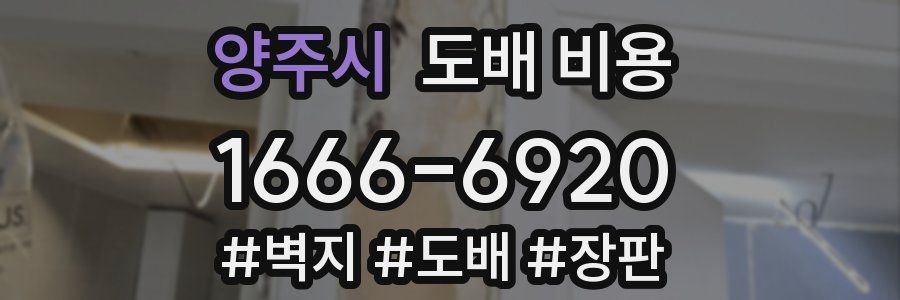 양주시 도배 비용