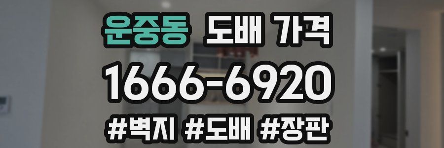 운중동 도배 가격
