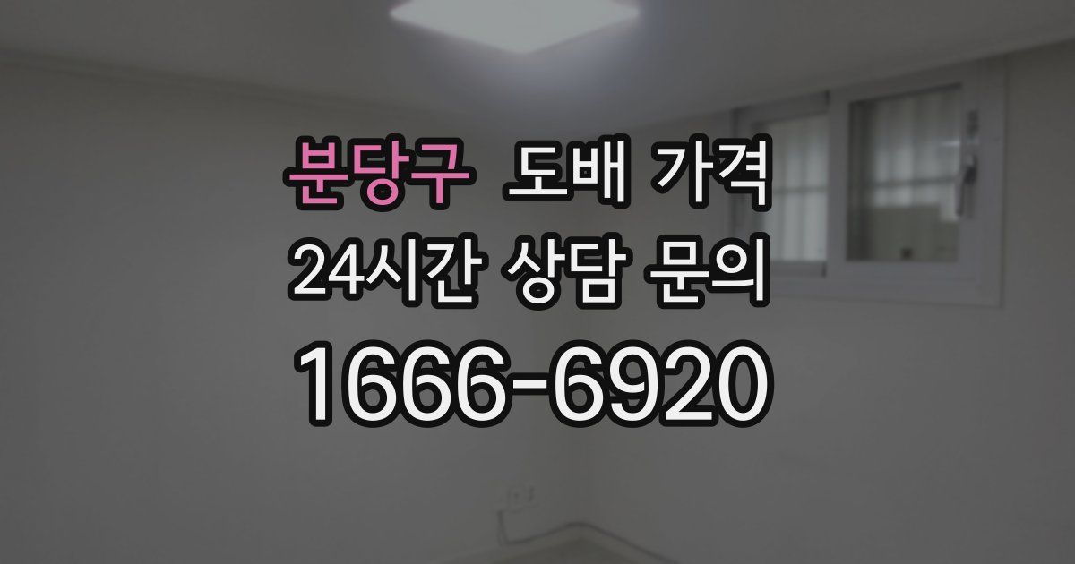 분당구 도배 가격