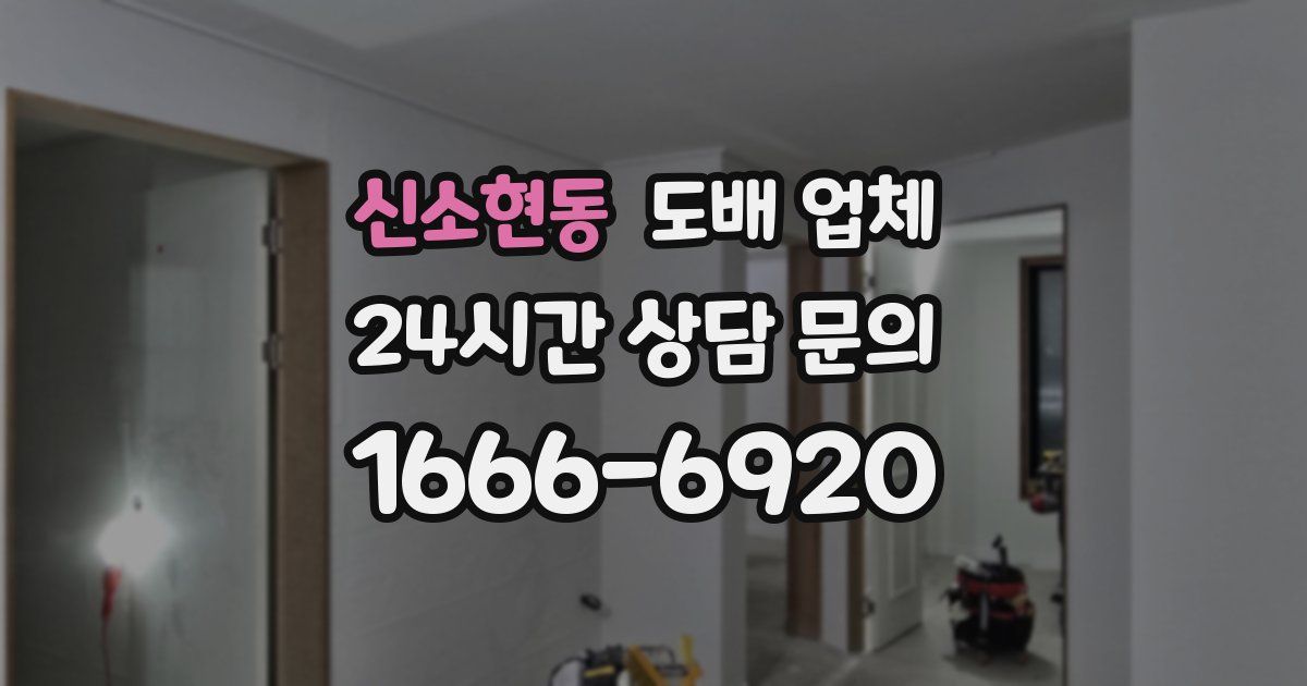 신소현동 도배 업체