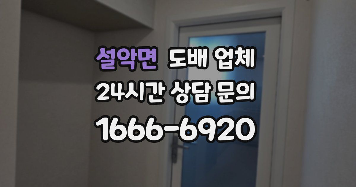설악면 도배 업체