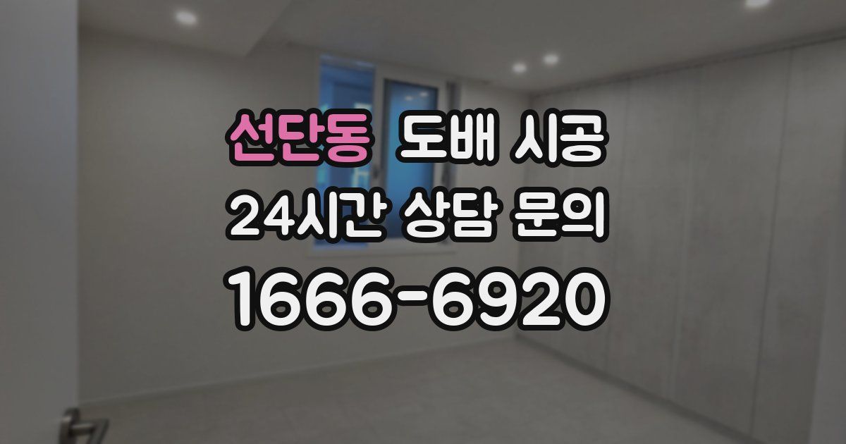 선단동 도배 시공