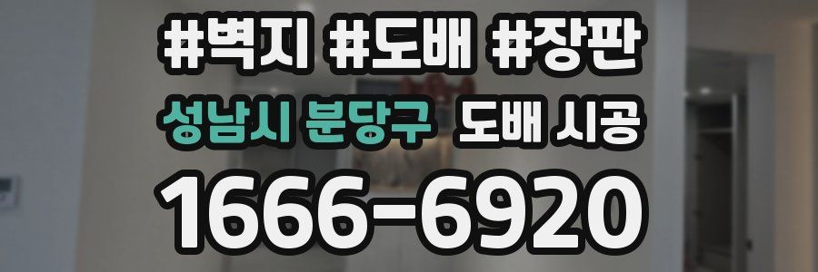 성남시 분당구 도배 시공