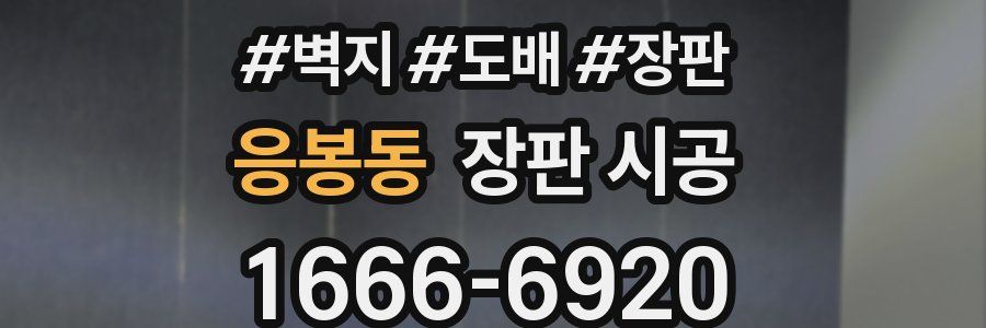 응봉동 장판 시공