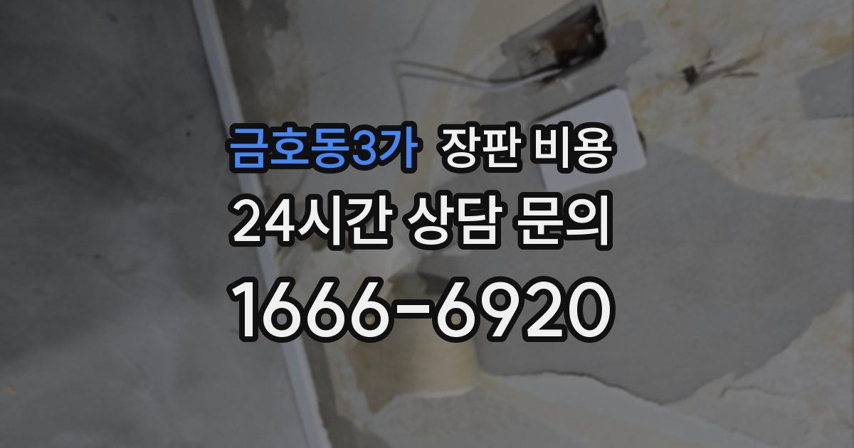금호동3가 장판 비용