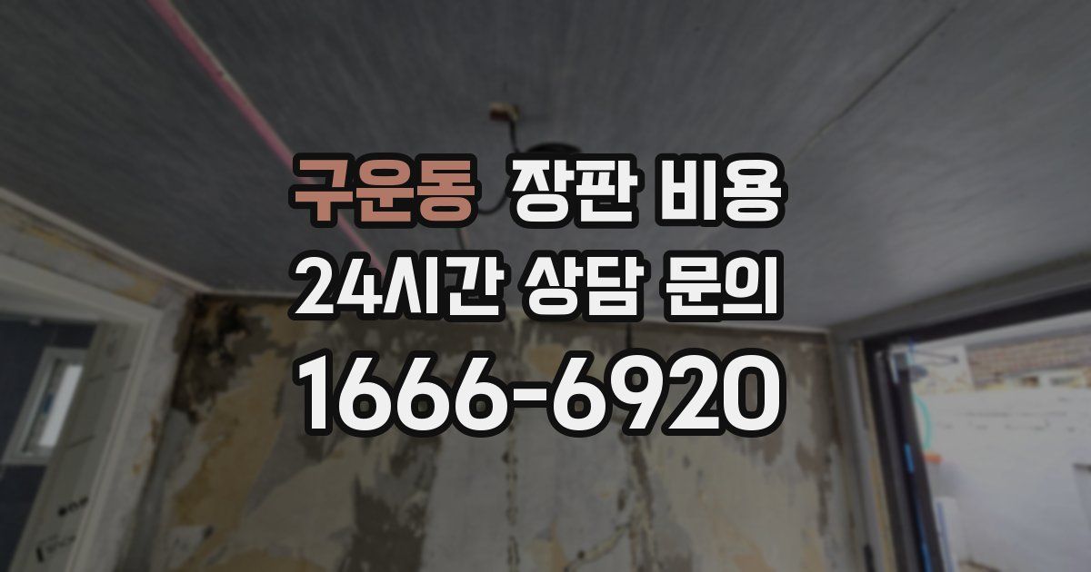 구운동 장판 비용