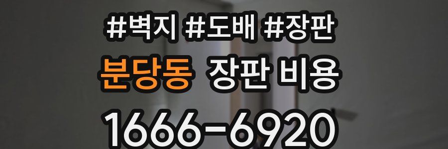 분당동 장판 비용
