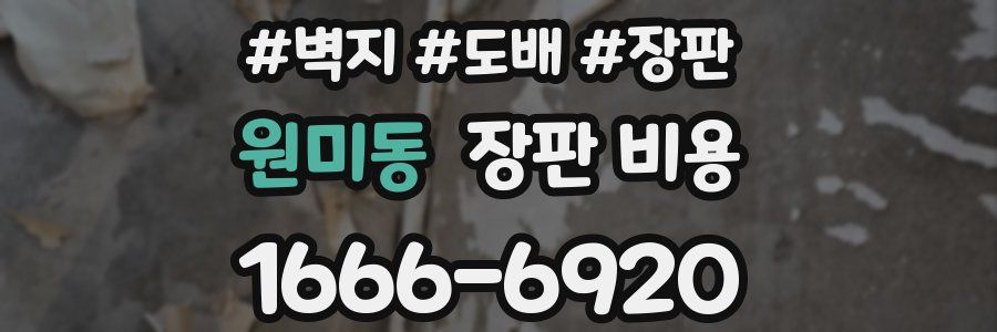 원미동 장판 비용