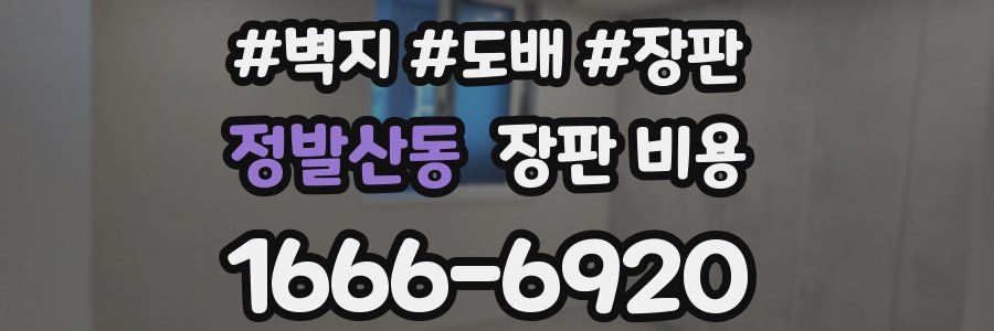 정발산동 장판 비용