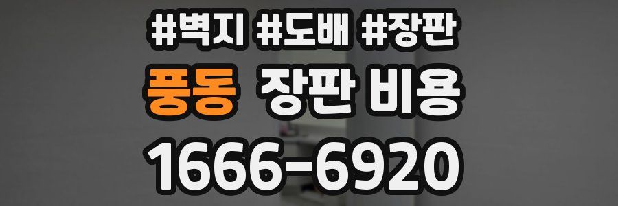 풍동 장판 비용