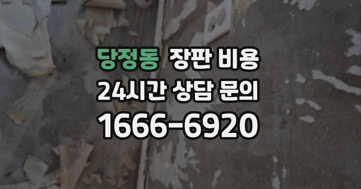 당정동 장판 비용