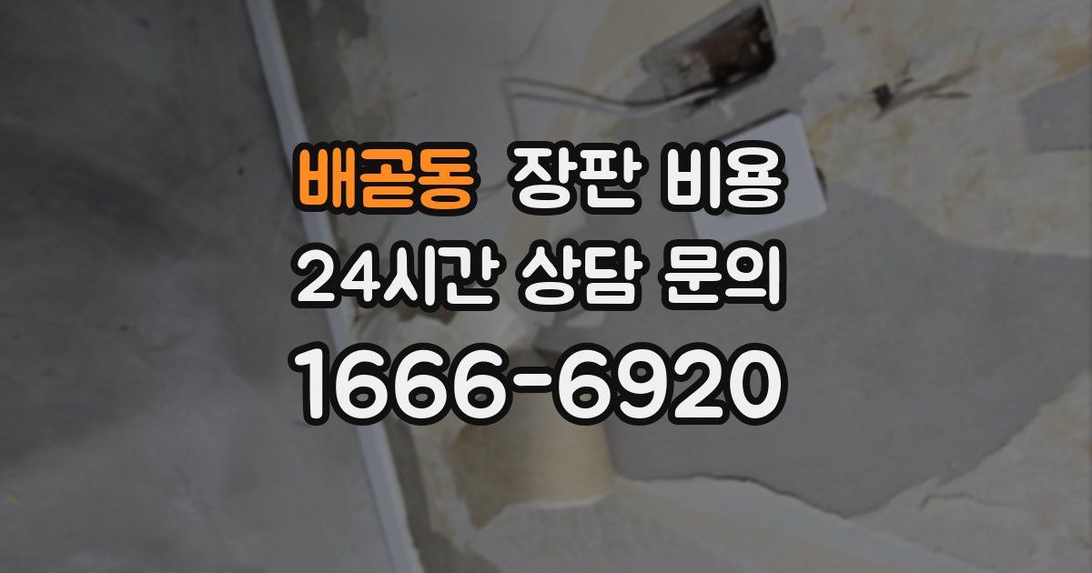 배곧동 장판 비용