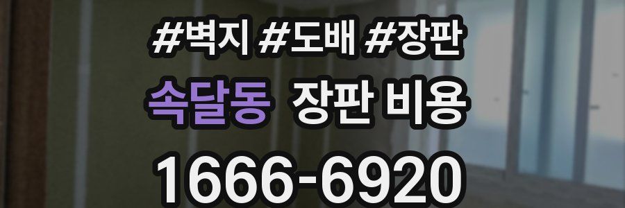 속달동 장판 비용