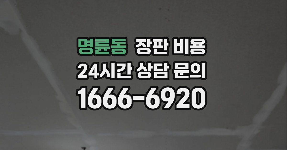 명륜동 장판 비용