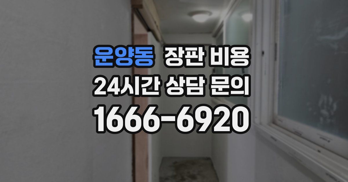 운양동 장판 비용