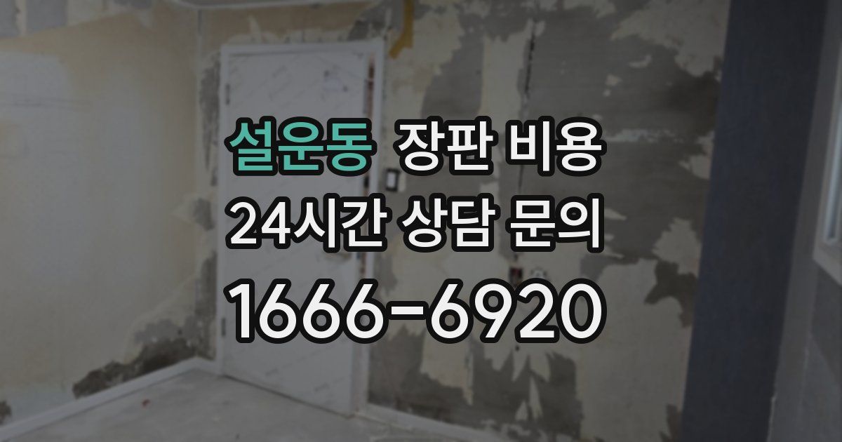 설운동 장판 비용
