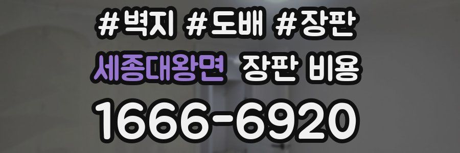 세종대왕면 장판 비용