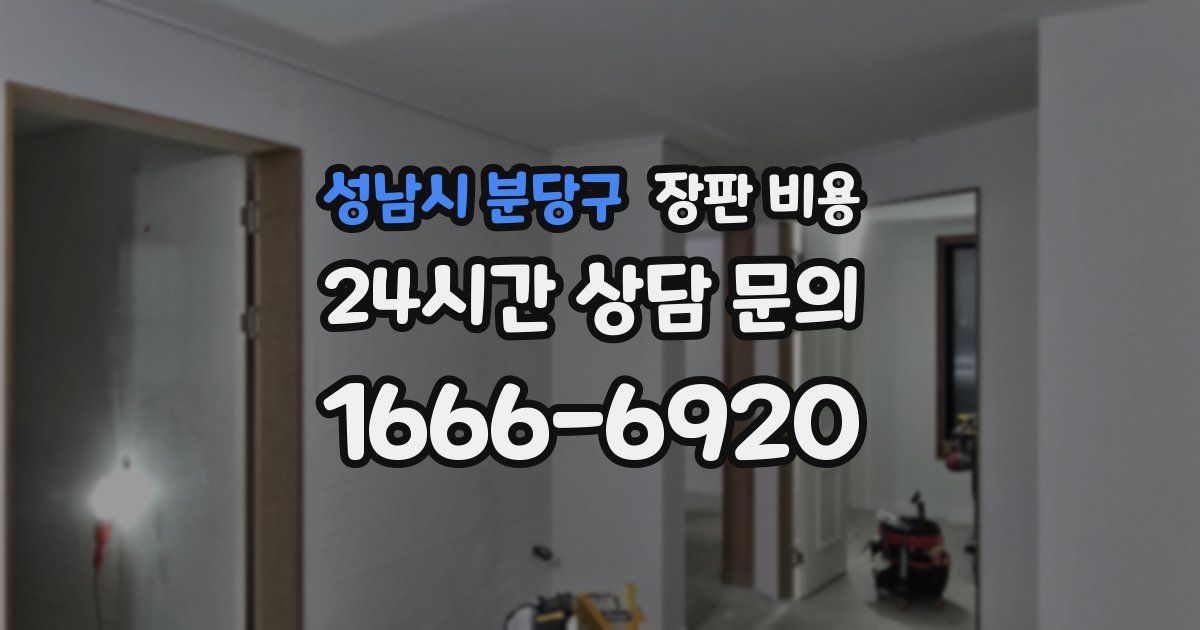 성남시 분당구 장판 비용