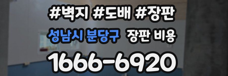 성남시 분당구 장판 비용