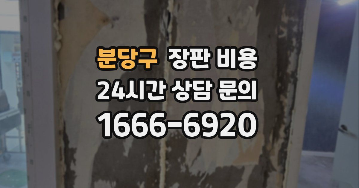 분당구 장판 비용