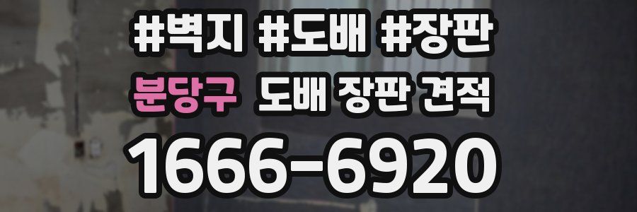 분당구 도배 장판 견적