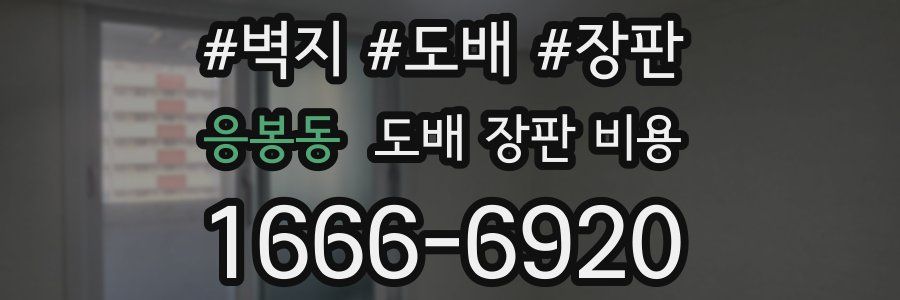 응봉동 도배 장판 비용