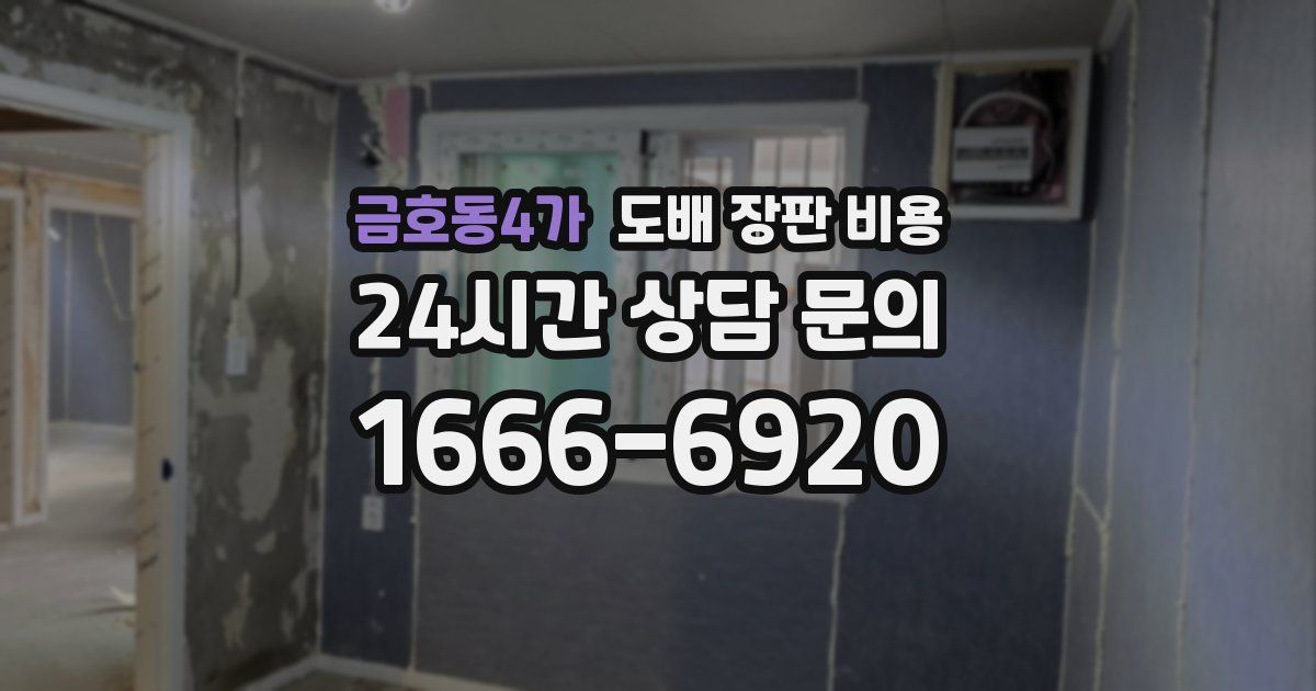 금호동4가 도배 장판 비용