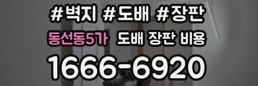 동선동5가 도배 장판 비용