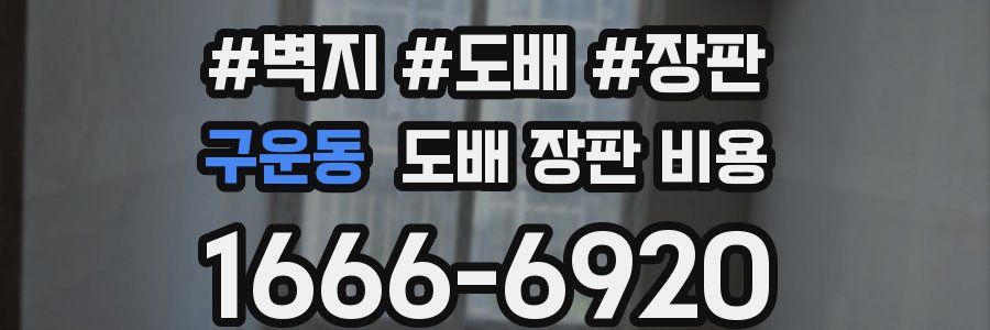 구운동 도배 장판 비용