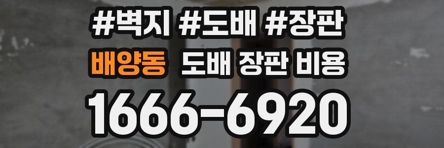 배양동 도배 장판 비용