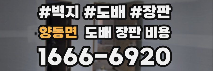 양동면 도배 장판 비용