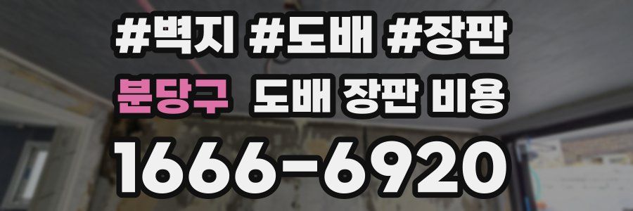 분당구 도배 장판 비용