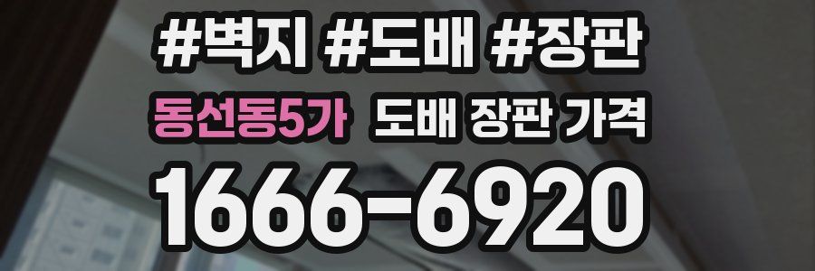 동선동5가 도배 장판 가격