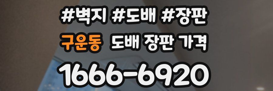 구운동 도배 장판 가격