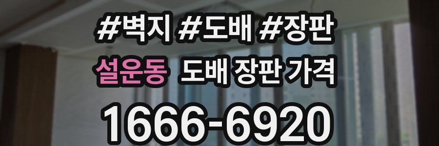 설운동 도배 장판 가격