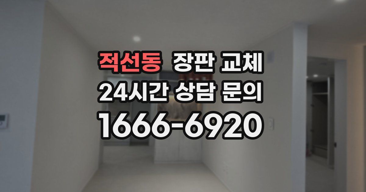 적선동 장판 교체