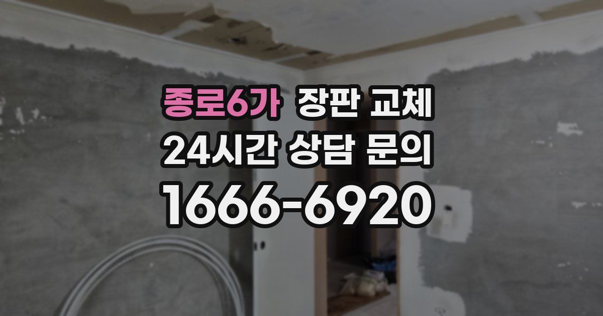 종로6가 장판 교체