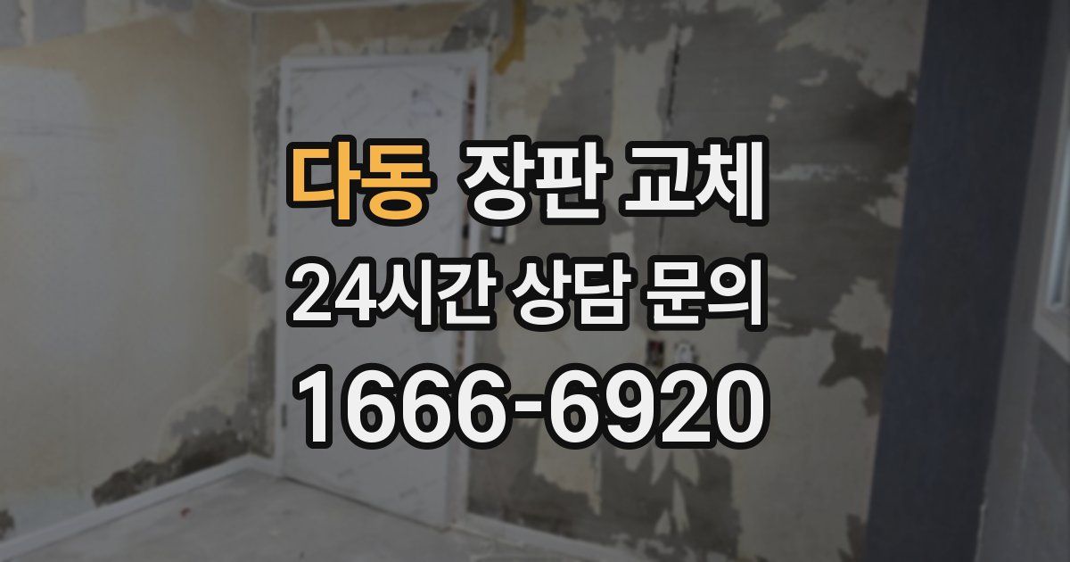 다동 장판 교체