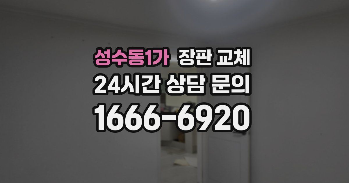 성수동1가 장판 교체