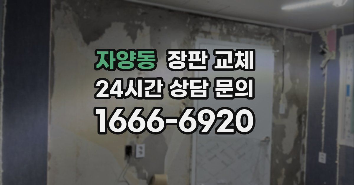자양동 장판 교체