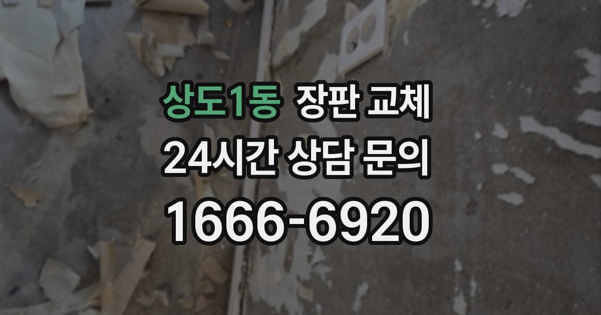상도1동 장판 교체