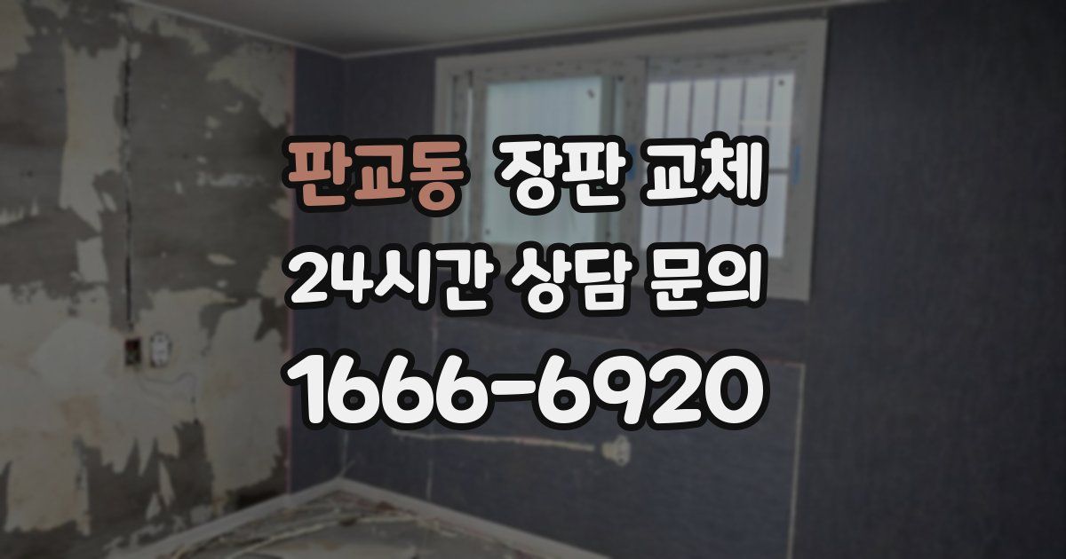 판교동 장판 교체