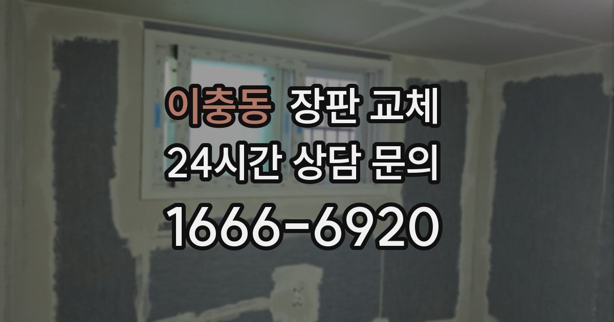 이충동 장판 교체