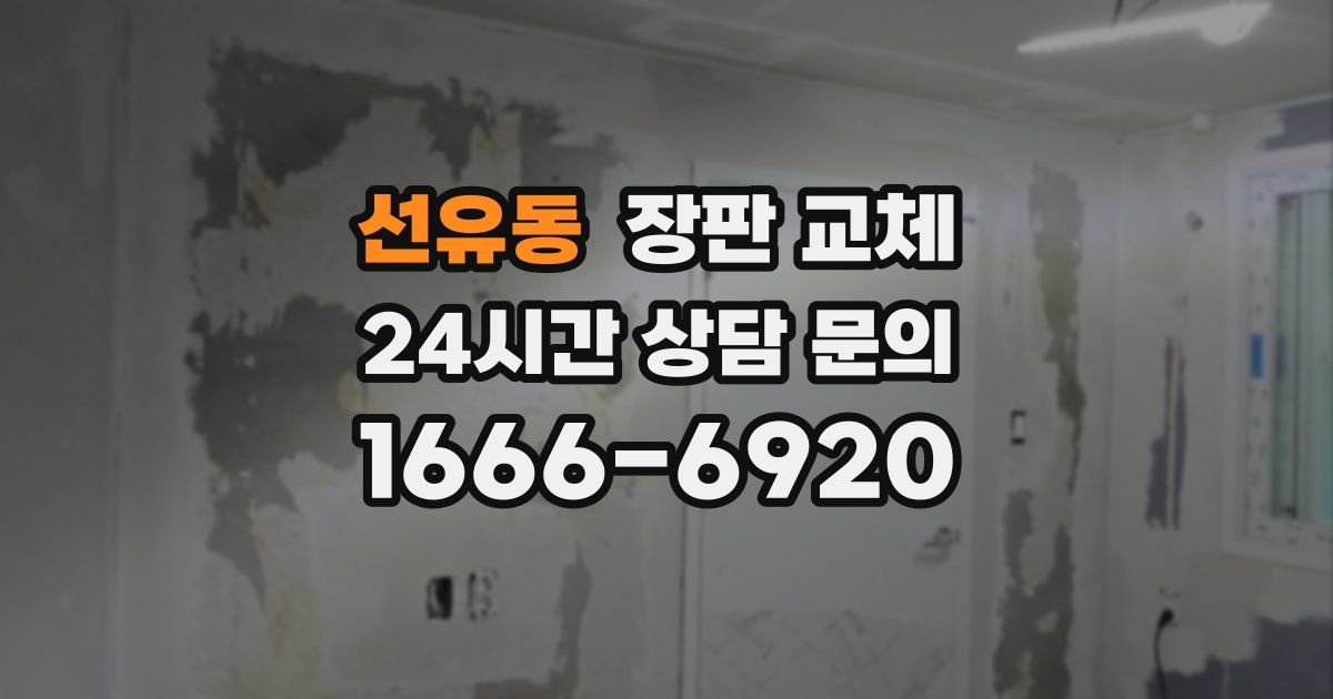 선유동 장판 교체