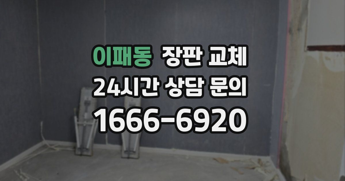 이패동 장판 교체