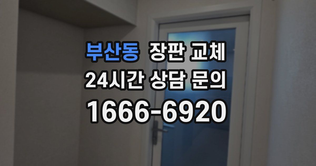부산동 장판 교체