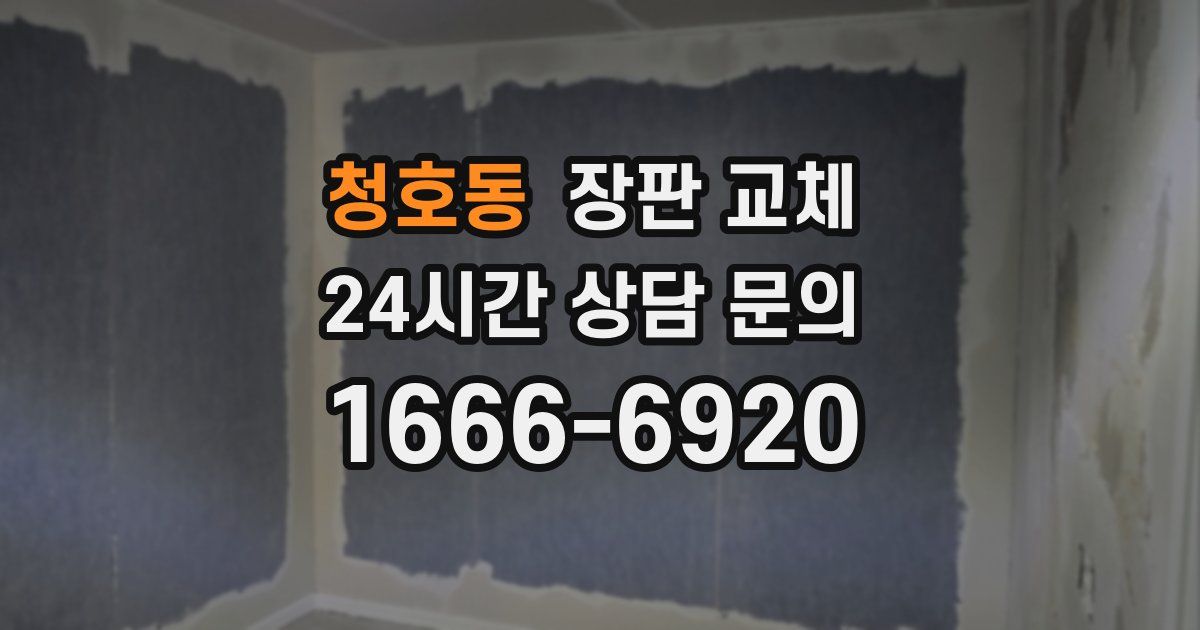 청호동 장판 교체