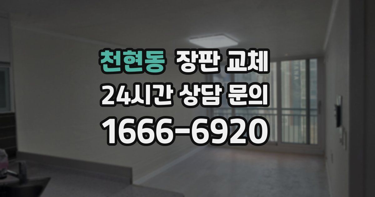 천현동 장판 교체