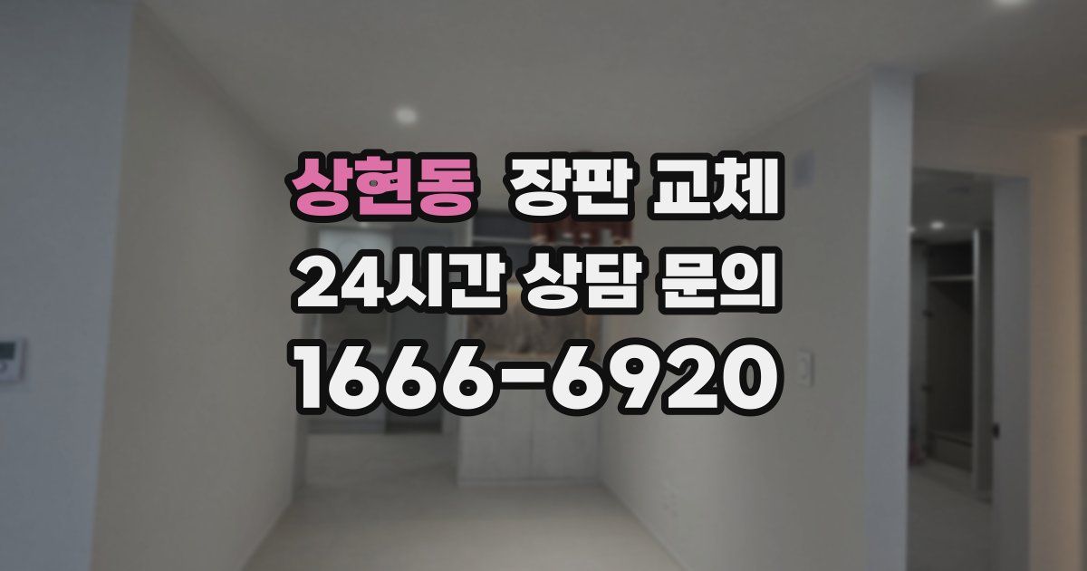 상현동 장판 교체