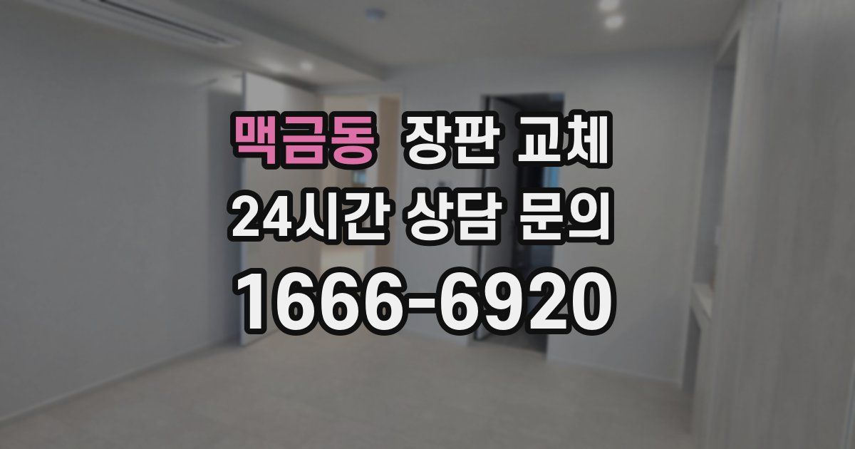 맥금동 장판 교체